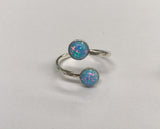 Double Opal Ring - Light Blue