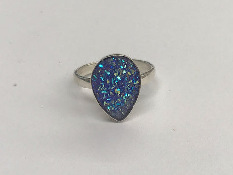 Druzy Teardrop Ring