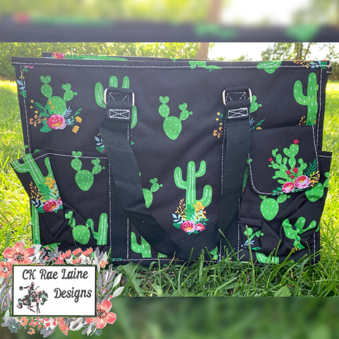 Cactus Zippered Organizer Tote