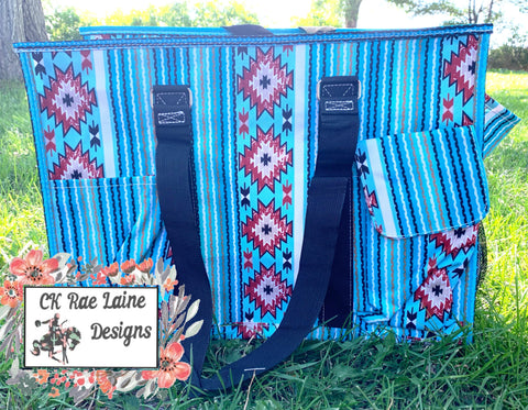 Southern Aqua Serape Organizer Bag