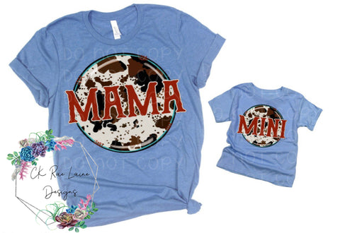 Cow Print Mama/Mini Tee (PREORDER)