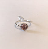 Druzy Leaf Ring