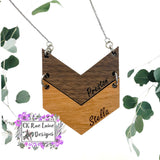 Personalized Engraved Chevron Necklace